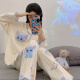浪莎（LangSha）ins风网红新款睡衣女春秋季长袖长裤宽松开衫甜美卡通可爱家居服 9214 M 【建议80-100斤】
