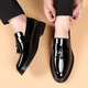 Huilijun Patrón de cocodrilo Patente de otoño e invierno Jóvenes de cuero jóvenes casuales de sola gruesa para hombres zapatos para hombres doodou para hombres Shine Business LOAFER COOLO SATOS 9926 Shine Black Foot Cover 38