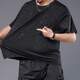 Yinxin taille extra-large shorts gras shorts glacés de la soie glace hommes plus gras plus t-shirt de grande taille hommes vêtements de séchage lâche noir 9922 set 7xl