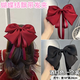 Muyu bow hair clip purely handmade three-layer red headdress duckbill hair clip hair clip ponytail hairpin for women on the back of the head burgundy streamer hair clip one pack