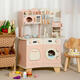 Xuanyong Kindergarten Children's House Kitchen Toys Wooden Simulation Kitchenware Refrigerator Coffee Machine Boy and Girls Birthday Gift Coffee Refrigerator Kitchen
