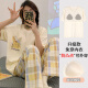 SKONWAT2025年新款睡衣女士套装夏季短袖长裤带胸垫休闲卡通少女生家居服 QGL9207# M