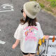冠贸裴女童儿童夏季T恤短袖棉休闲宝宝夏装洋气半 A1047白色 均码 90