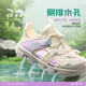ANTA Children's Sandals Girls' Shoes 2025 Autumn New Baotou Outdoor Amphibious River Tracing Shoes Beach Shoes Ivory White/Mist Purple-4 28