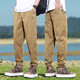Sommer-Eis-Seidenhose für Männer dünne Schnelltrocknungen Sporthosen Trendy Marke Lose Bindungsfüße Arbeitskleidung Neun-Punkte-Freizeithosen für Männer Militär grün Sanyou-X05 2xl