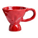 Dreieck Dreieck französische Handpin-Keramik-Kaffeetasse Persönlichkeit Großmädchen Home Office Porzellan Cup 1047-038 Umgekehrter Dreieckstasse (weiß) 277 ml