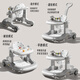 Angi Baby Baby Walker Anti-Rolling Baby Walker Trolley Multi-Función Walker Stepping Children Walker Space Gray [Música + Plato de comida + Mango de empuje + almohadilla de pie]