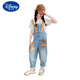 Disney girls overalls suit summer 2025 new children's summer jeans girls big children's street loose pants overalls 130 cm