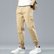 Sommer dünne lässige Hosen für Männer für schlanke und vielseitige neue Art Harem Cropped Hosen 2025 Khaki Herrenhosen Trendy 991 Khaki 32 Größen Siehe Details Seite