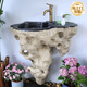 Yushixuan courtyard outdoor washbasin garden B&B washbasin courtyard terrace wall-mounted integrated washbasin outdoor imitation stone Yingshan washbasin (without faucet)