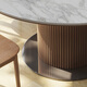 Gaode Meiju solid wood round dining table home modern simple log big round table new pearl litho board round dining table chair combination wasaki style 120 round table + 80 turntable (new pearl) + CY684*4