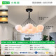 Grand View Garden about living room chandelier creative bedroom lamp moon bubble chandelier cartoon planet chandelier Guangdong Zhongshan lamp 9734 black 13 heads three-color white ball 15cm large ball style