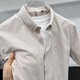 Outlet same style Rohaggis short-sleeved shirt men's summer new casual plaid shirt khaki one size fits all L recommended 120-140 Jin Jin equals 0.5 kg