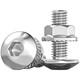 Fengji 304 stainless steel large umbrella head hexagonal screw large flat head screw mushroom round head bolt flange nut set M3*40 20 sets