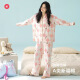 [7a Antibacterial y Mite Anti] Pajamas de primavera para mujeres Pure Cotton Long manga delgada Pure Deseo Conjunto de ropa para el hogar 3E3291 M