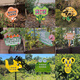 Cartoon green signboard care for small lawn prompts customized flower and grass slogans instructions outdoor garden tree warnings A-21 50x70cm
