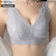 Modal summer lace sexy traceless beautiful back lingerie women's small breasts gathered to make them look bigger and thickened and vest-style bra black + milky white M (85-100Jin [Jin equals 0.5 kg]) 5.0cm thick pad