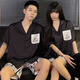 Paar Pyjamas Ladies Sommer kurzärärmig Nachthemd Ice Seide Dünne Comic Männer plus Fett Plus-Größe Home Cloding Set Ice Seide-13076-13077 M Frauen (High 160 Innen-Gewicht 80-100 Jin [Jin gleich 0,5 kg]))