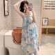 
Single Nanwei 2024 new summer ice silk herringbone twill suspender nightgown for women with fixed chest pads sweet home clothes for outdoor wear JDX-3887Q# M 160