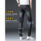 VFVQ Jeans Jeans Spring y Autumn 2025 New Casual Elastic Summer Slim Slim Long pantalones 7214 Negro + 6636 Gris 28