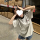 S.SOFEAHelloKitty短袖T恤女初中生夏季宽松上衣 米灰色 *686 M