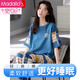 Modal pure cotton pajamas for women in summer thin short-sleeved trousers home clothes casual loose 2025 new suit cyan YD7374 M (160)