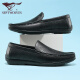 Siete lobo zapatos para hombres de verano zapatos de cuero de verano zapatos de cuero genuino para hombres, viajes de cuero casual zapatos de cuero casual, hojas de vaca transpirables negras 9926 39