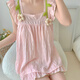 Pushui Fangfang Summer Summer con almohadilla de pecho Pajamas de estilo princesa Set dulce y linda ropa para casa HDS-9930# Color de albaricoque 175 L