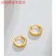 Jun Nianyu Old Phoenix 999 gold pure gold earrings plain ring ins 18k gold women's earrings gift jewelry circle earrings