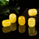 Moyun natural chicken fat yellow beeswax bucket beads single single bead diy Buddha beads handmade beading jewelry accessories hand string with beads diameter 6mm/bead (small hole)