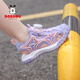 Babudou boys and girls rotate buttons toe sandals in summer new beach shoes breathable boys lightweight children's shoes blue K983 37 size 23.7cm