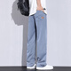 Lee dprre ice silk jeans men's summer 2025 thin Tennis loose straight American high street trend brand wide-leg casual long T1048 blue L [Suggested 110-130Jin [Jin equals 0.5 kg]]