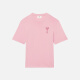 AMIPARIS [70% off] Men and women same color love embroidered loose short-sleeved T-shirt 655 light pink UTS002.726 M