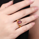 Mingdiaan International gold inlaid jade 999 pure gold ring inlaid with garnet and ruby open inlaid women's ring as a birthday gift for my wife, Xinyu gold ring, one thing, one certificate