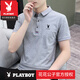 
Playboy (PLAYBOY) 100 pure cotton-leading men's T-shirt new summer short-sleeved T-shirt polo shirt fashion trendy slim and handsome t half-sleeved brand 844 black M 85-100Jin [Jin equals 0.5 kg]