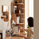 Genji Muyu solid wood corner bookshelf corner storage rack bookcase multi-layer storage rack floor-standing triangle cabinet solid wood color 1.74 meters