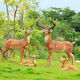 Fiberglass large animal sculpture simulated sika deer ornaments outdoor courtyard garden forest landscape lawn decoration No. 1 small lying deer right