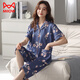 Cat man (MiiOW) pajamas for women in summer short-sleeved cropped pants cardigan cotton lapel loose large size casual home clothing set can be worn outside NX9893 M women