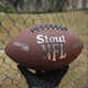 Powerti American Football Erwachsener Wettbewerb Training GST1780 Neue Version von Pu Particle Wear-Resistant Touchdown Taille Flag Nr. 9 Upgrade Modell Brown Gold Shield Nr. 9 Erwachsene Ball