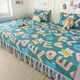 
Yalu tatami bed cover new pure cotton all-season universal rural large kang cover special anti-slip cotton sheet bed skirt K687 (2 meters + sag 40 cm)*3.8 meters