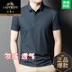 
Classic car high-end ice silk short-sleeved T-shirt men's summer thin business casual loose dad's lapel free ironing shirt 1365 models red XL 52