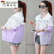 Woodpecker sunscreen clothes for women 2025 spring and autumn summer new Korean thin ins jacket for women loose sunscreen clothes light purple S recommended 98 Jin [Jin equals 0.5 kg] below