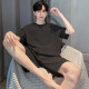 Catman (Miiow) 2025 Nuevo pijama para hombres Modal de verano pantalones cortos de manga corta Traje de ropa para el hogar 6198 Azul Modal L 90-120Jin [Jin equivale a 0.5 kg]