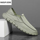 Wassup Uosne viejos zapatos de tela de Beijing zapatos de moda de verano para hombres lienzo de lienzo hombres perezosos conducen suela suave sin cordones ligeros y transpirables ys9901 negro 39