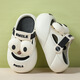 G.Duck Little Yellow Duck Summer New Hole Shoes para niños que usan resbalones de suela gruesa en el exterior, cabezal de bolsas de playa para hombres que no son deslizantes de doble propósito blanco y verde 34 [Longitud interna 214]