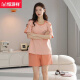 Hengyuanxiang algodón de algodón puro Pajamas Pajulteros Pajamas Summer Shorts Shorts Shortved Shorts Conjunto de ropa para el hogar cómoda e informal Z9855 [Imagen principal] M [Recomendado para usar 80-100 Jin [Jin iguala 0.5 kg]]]