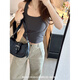 FHHUABD Korean News Agency 6626 Basic I-shaped cup vest for women with side breasts to make them look slim and beautiful back and inner wear outside. Light gray. One size 80-130