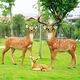 Fiberglass large animal sculpture simulated sika deer ornaments outdoor courtyard garden forest landscape lawn decoration No. 1 small lying deer right