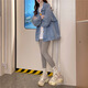 FHHUABD-Design Nische haarige Denim Spring- und Herbstmantel für Frauen 2024 New Korean Lose Lazy Style Cardigan Top 829 Patch XL (Empfohlen 145-160 Jin [Jin ist gleich 0,5 kg])