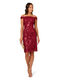 Adrianna Papell Women's Off-Shoulder Bodycon Dress, Pomegranate Pomegranate 8